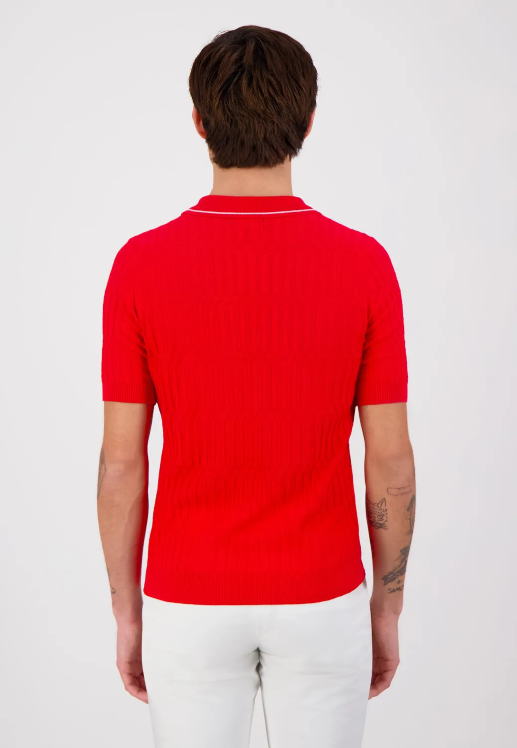 Pierre Talamon Pillard polo corail maille fantaisie