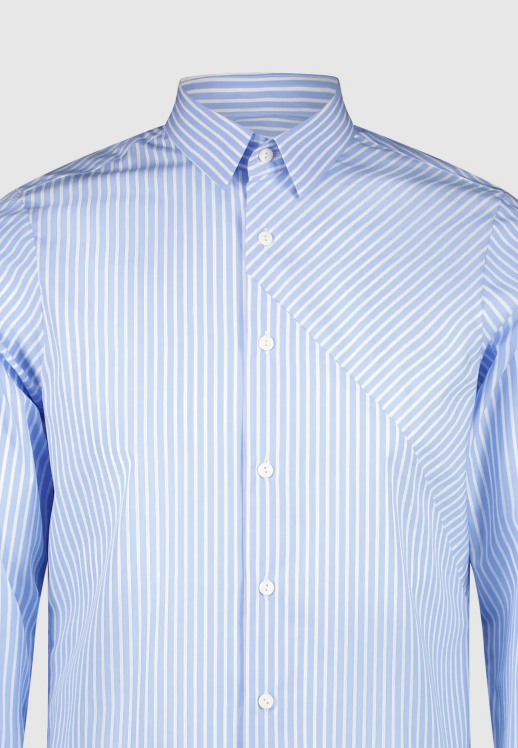 Pierre Talamon Diagonale chemise rayée bleu ciel coton