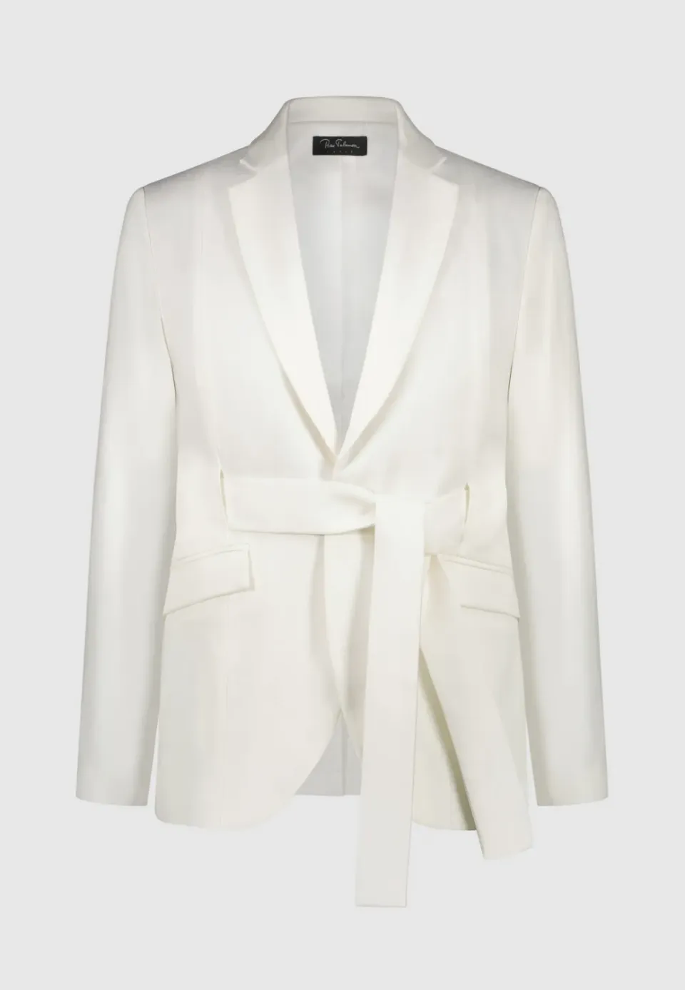 Pierre Talamon veste ceinturée lin blanc