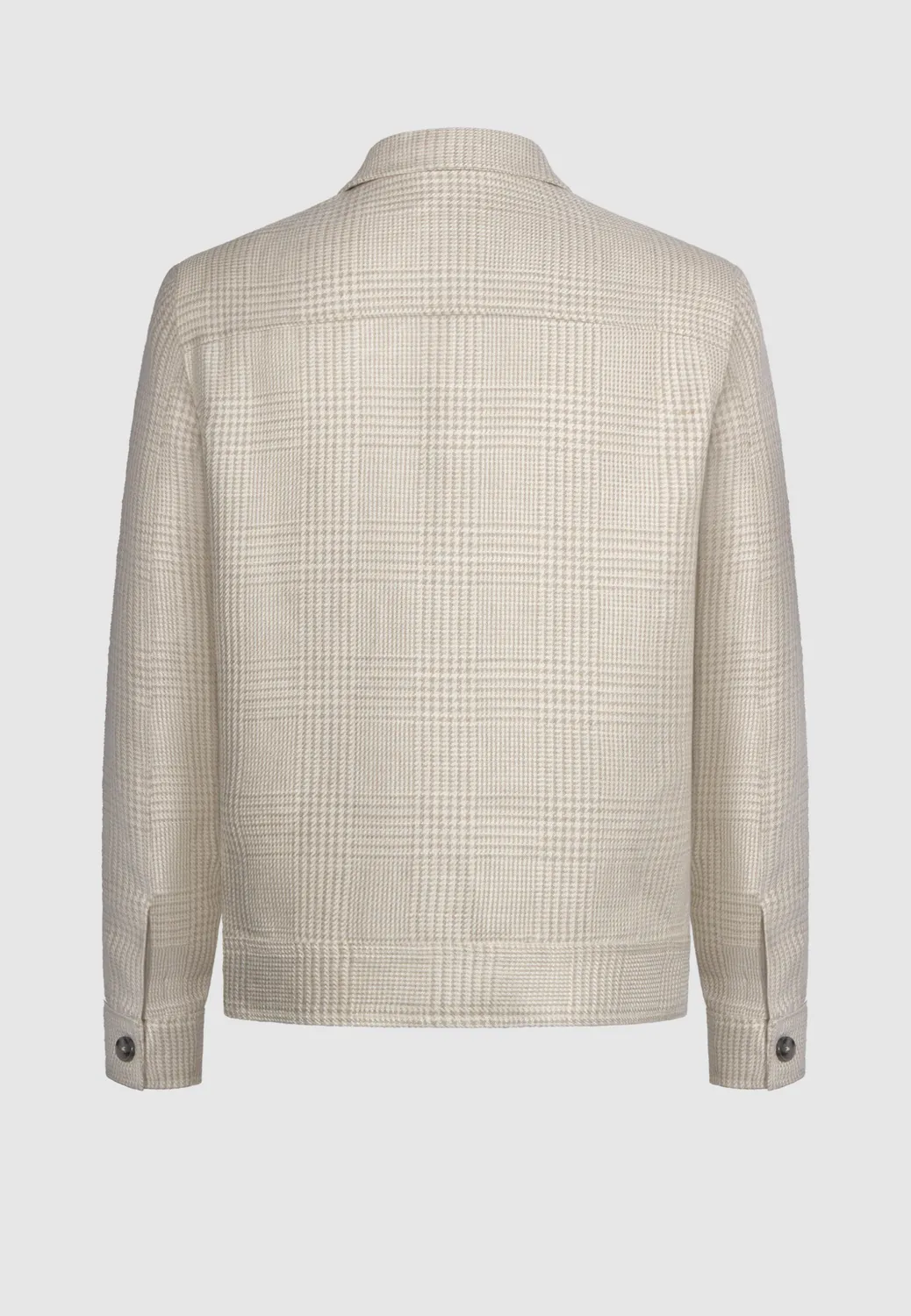Pierre Talamon Prince de Galles Beige veste lin coupe droite