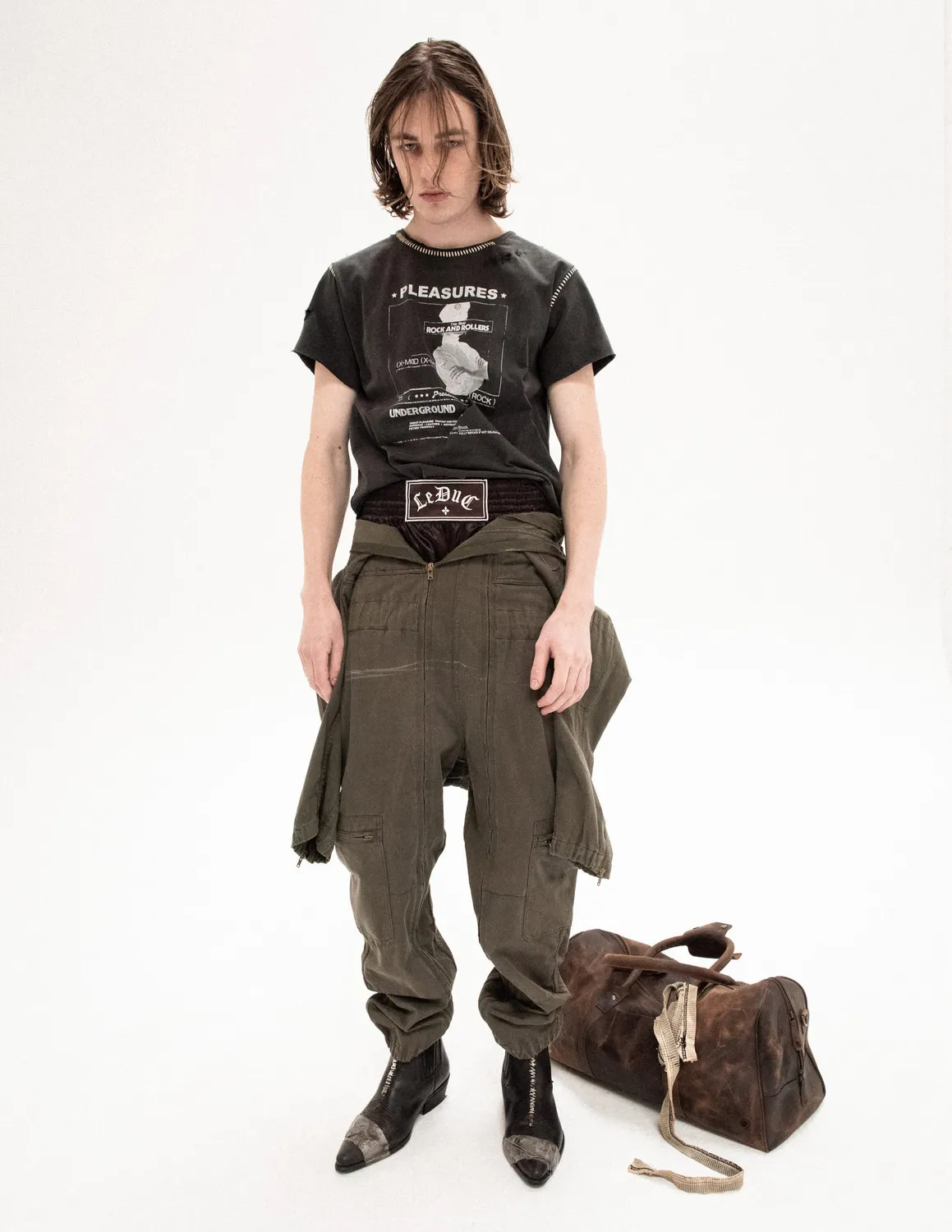Paolo Leduc Pleasures t-shirt vintage noir coton bio
