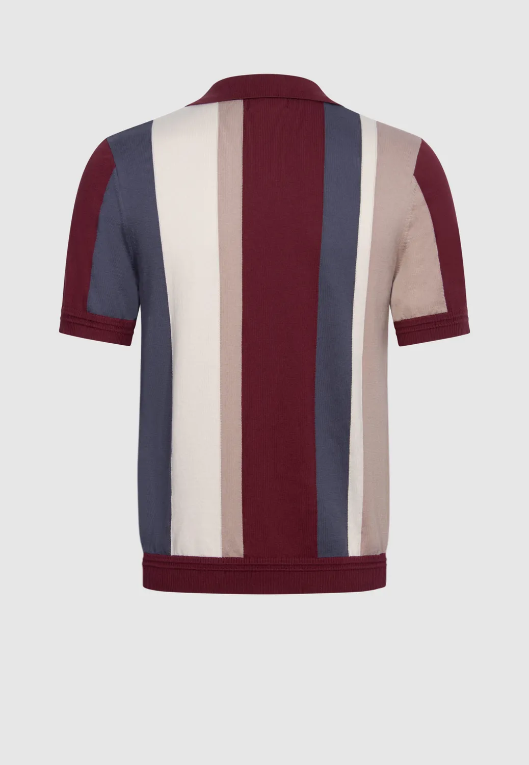 Pierre Talamon polo rayures multicolores bordeaux coton