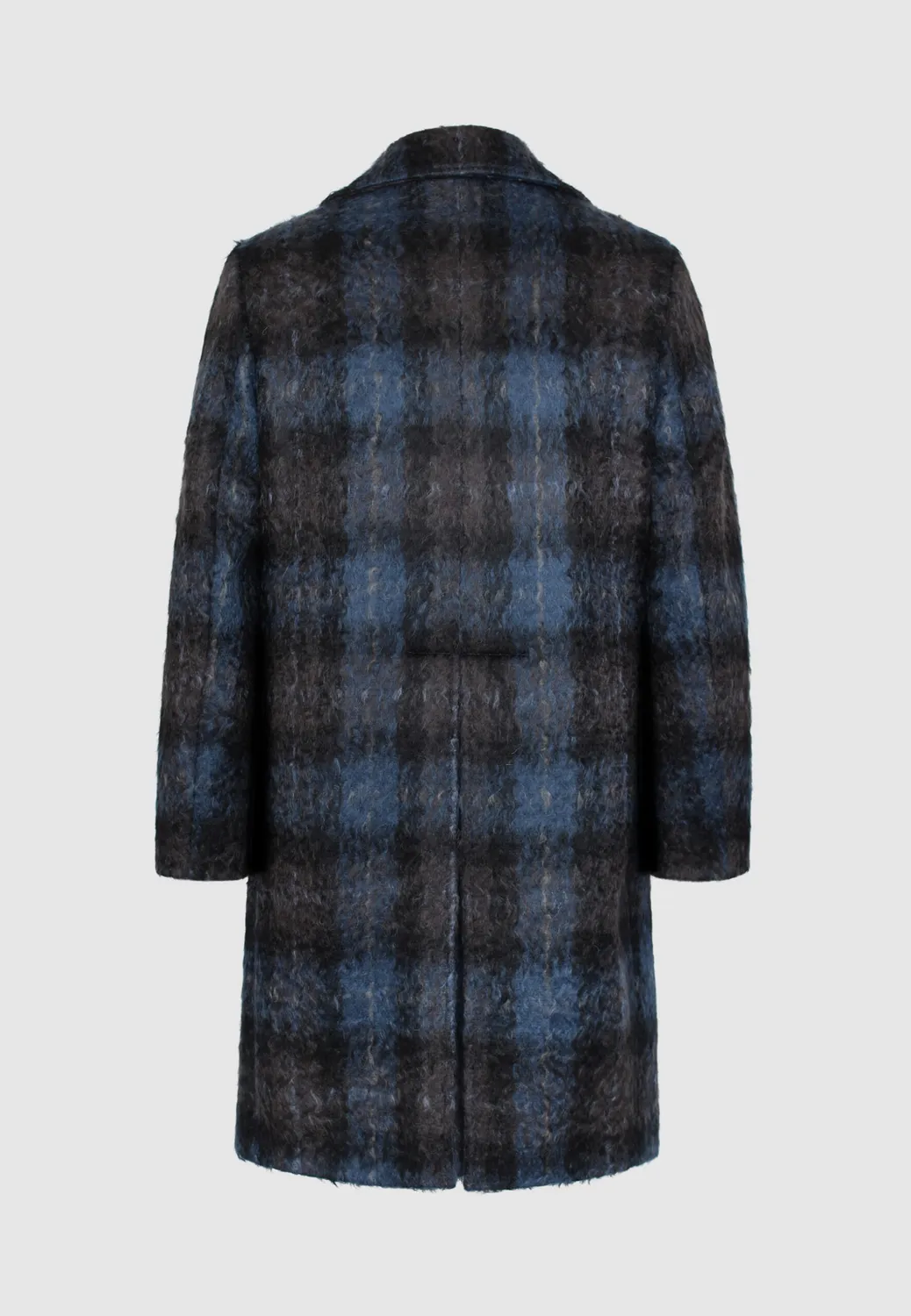Pierre Talamon manteau croisé mohair bleu marine