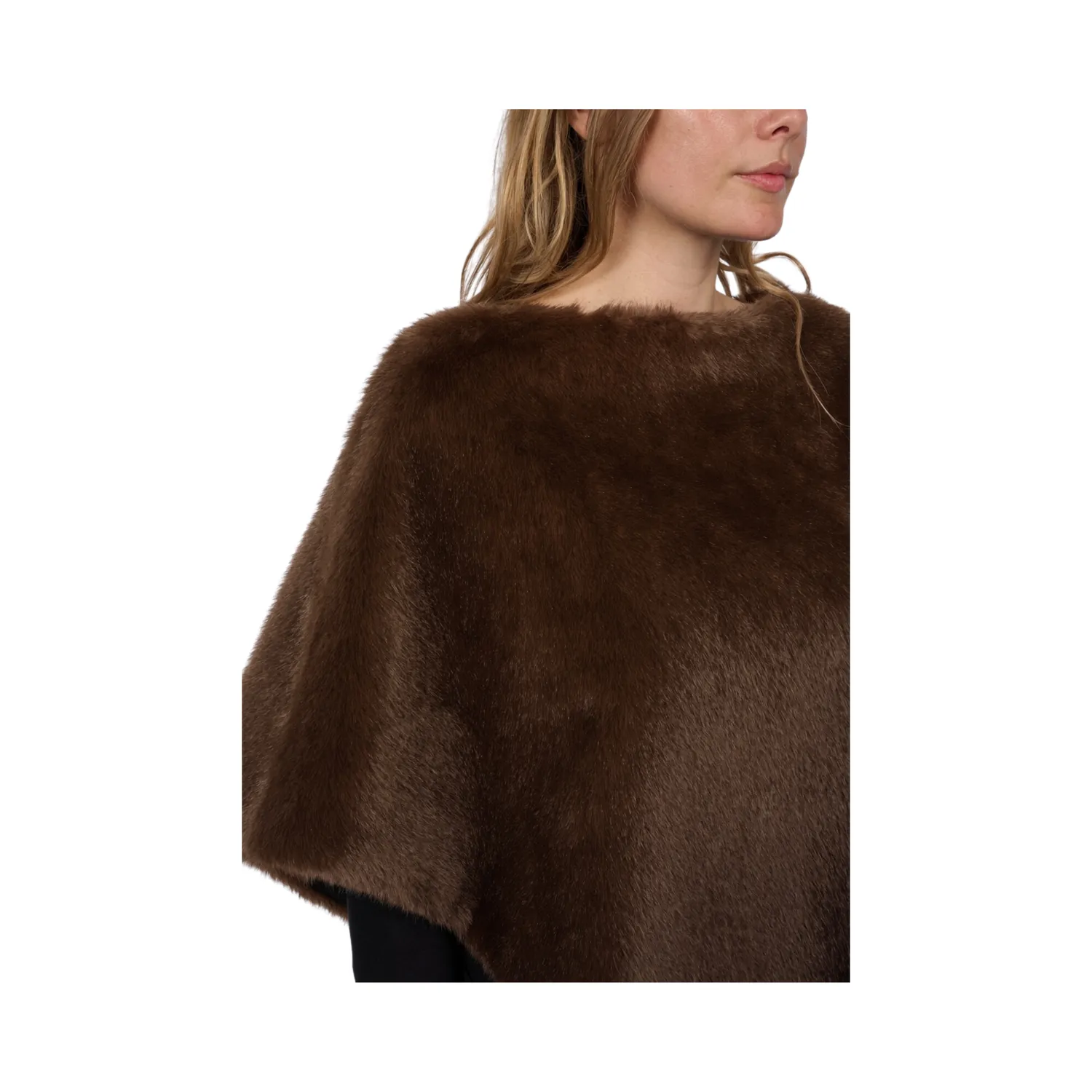 Oakwood Megeve 65294 poncho fausse fourrure choco chaud