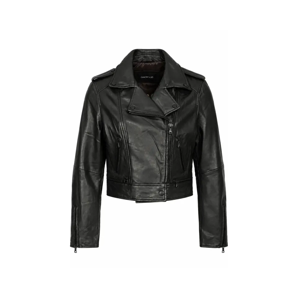 Oakwood Yoko 65336 blouson cuir noir court slim zip