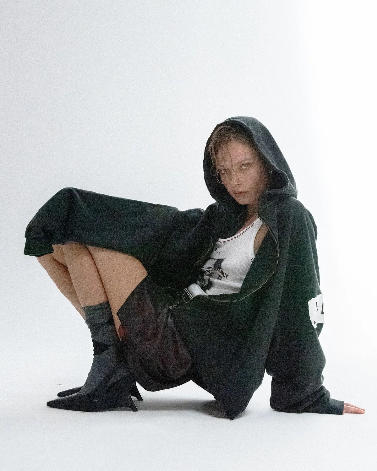 Paolo Leduc Manifesto hoodie zippé S noir coton bio épais