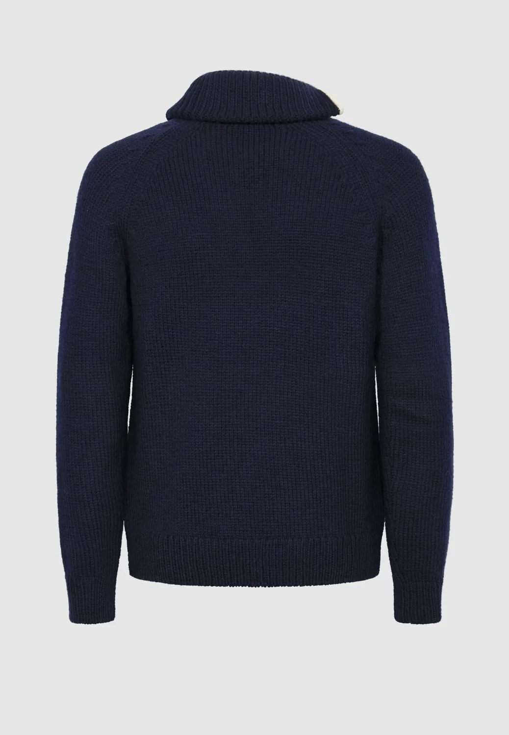 Pierre Talamon pull marine col zippé laine épaisse