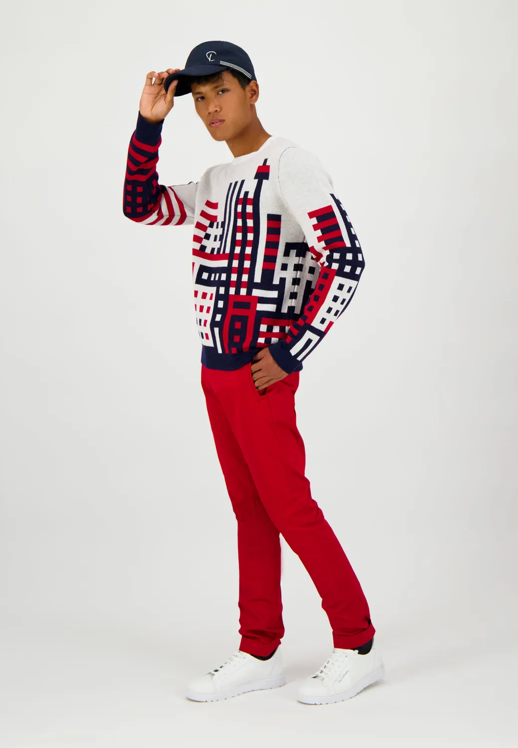 Pierre Talamon R11 pantalon rouge uni