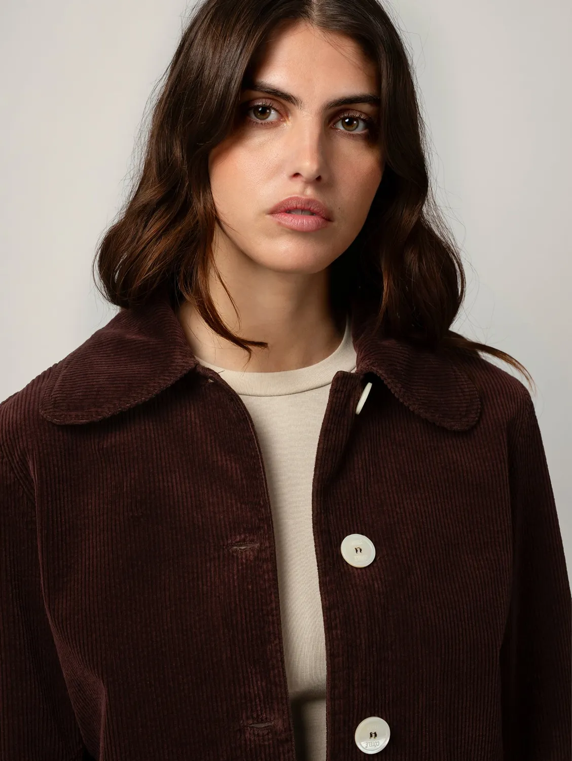 Cotelé Paris Veste Daisy Chocolat velours courte femme XS-XL