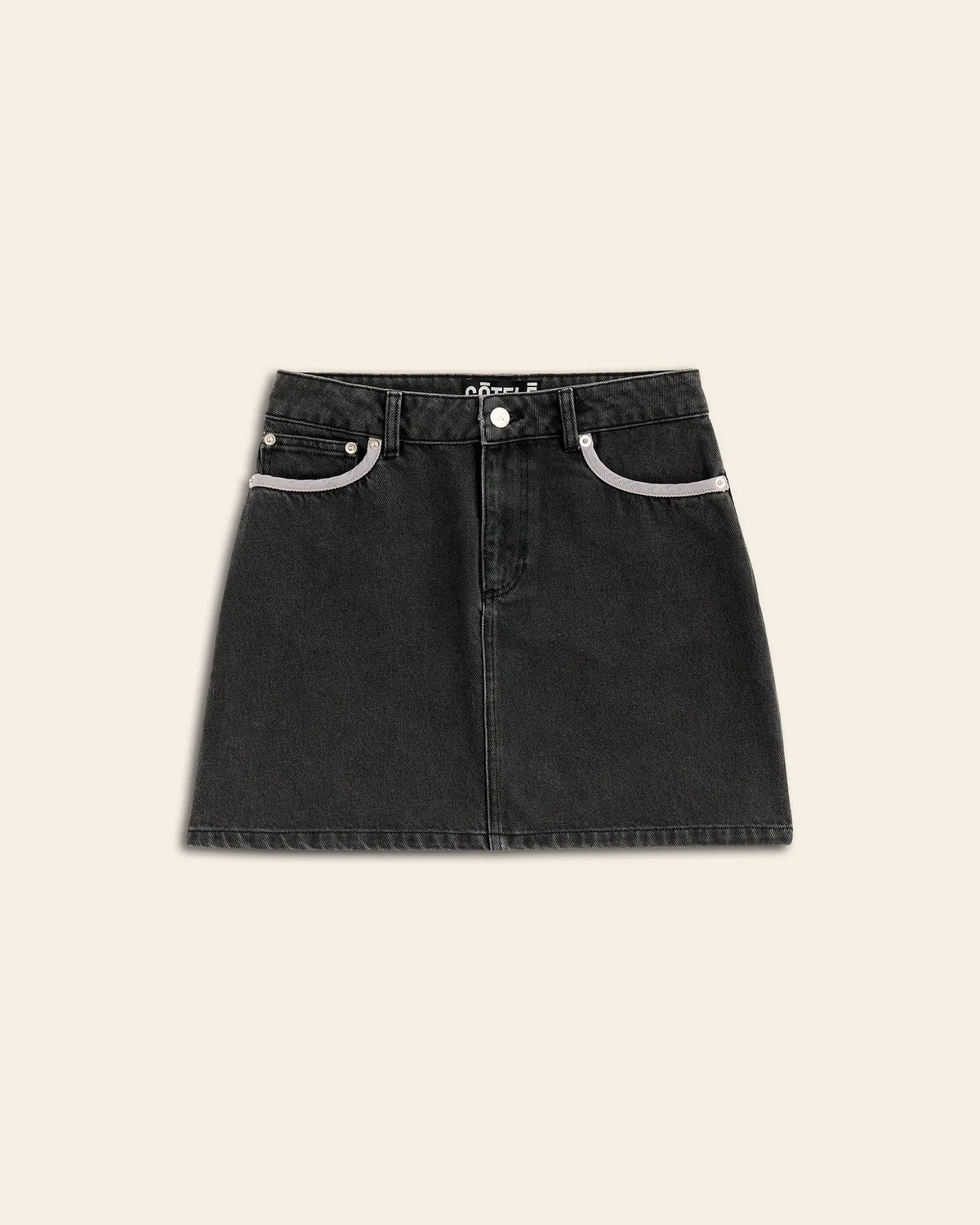 Cotelé Paris Mel jupe femme anthracite jean coton