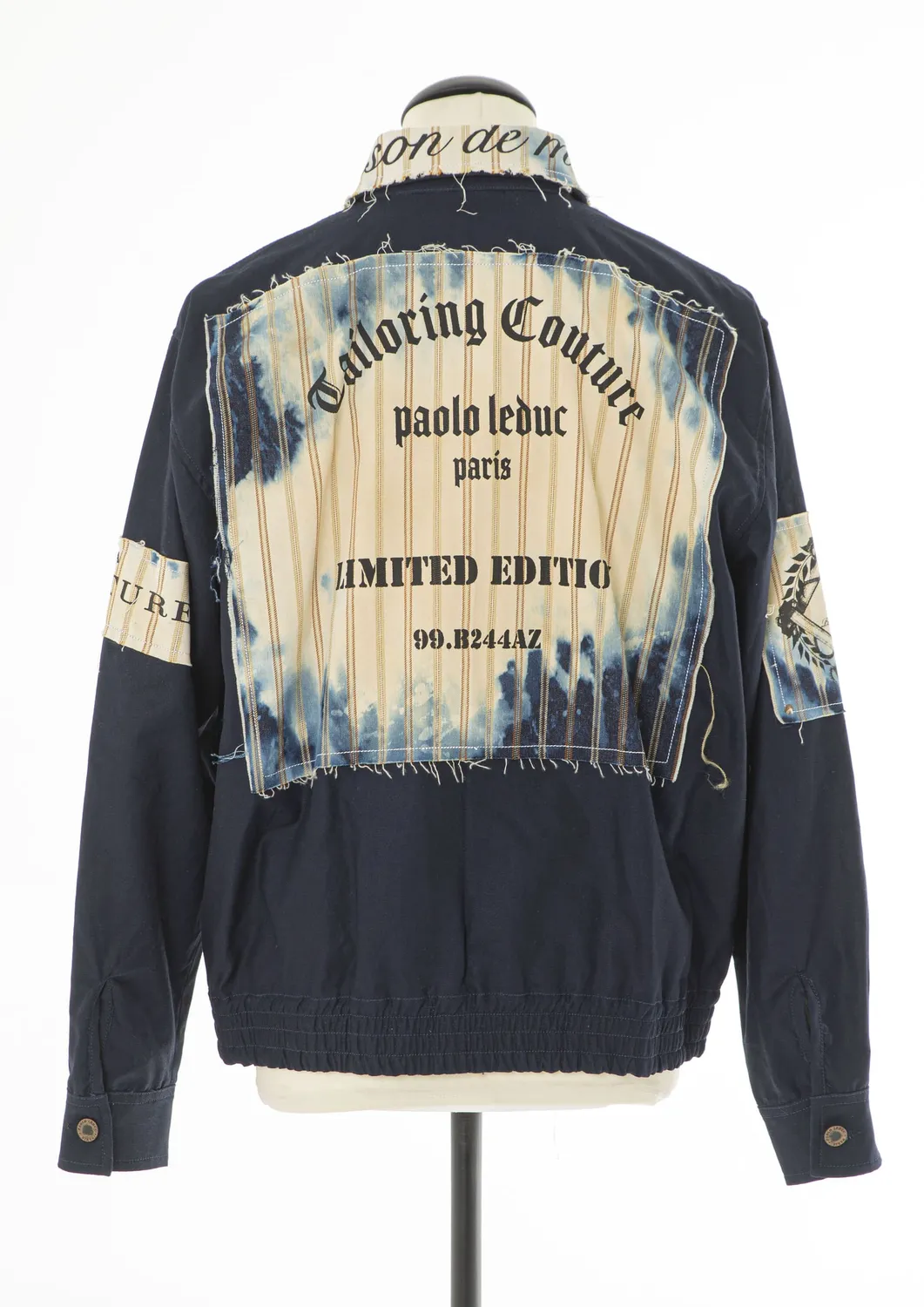Paolo Leduc Couture Tailoring bomber blouson bleu marine coton