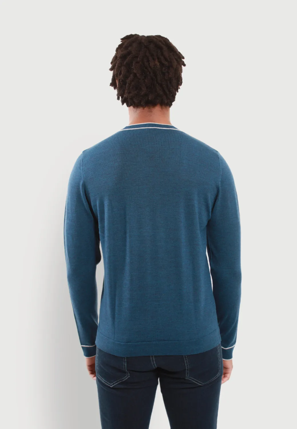 Pierre Talamon V B.Blue pull homme col V