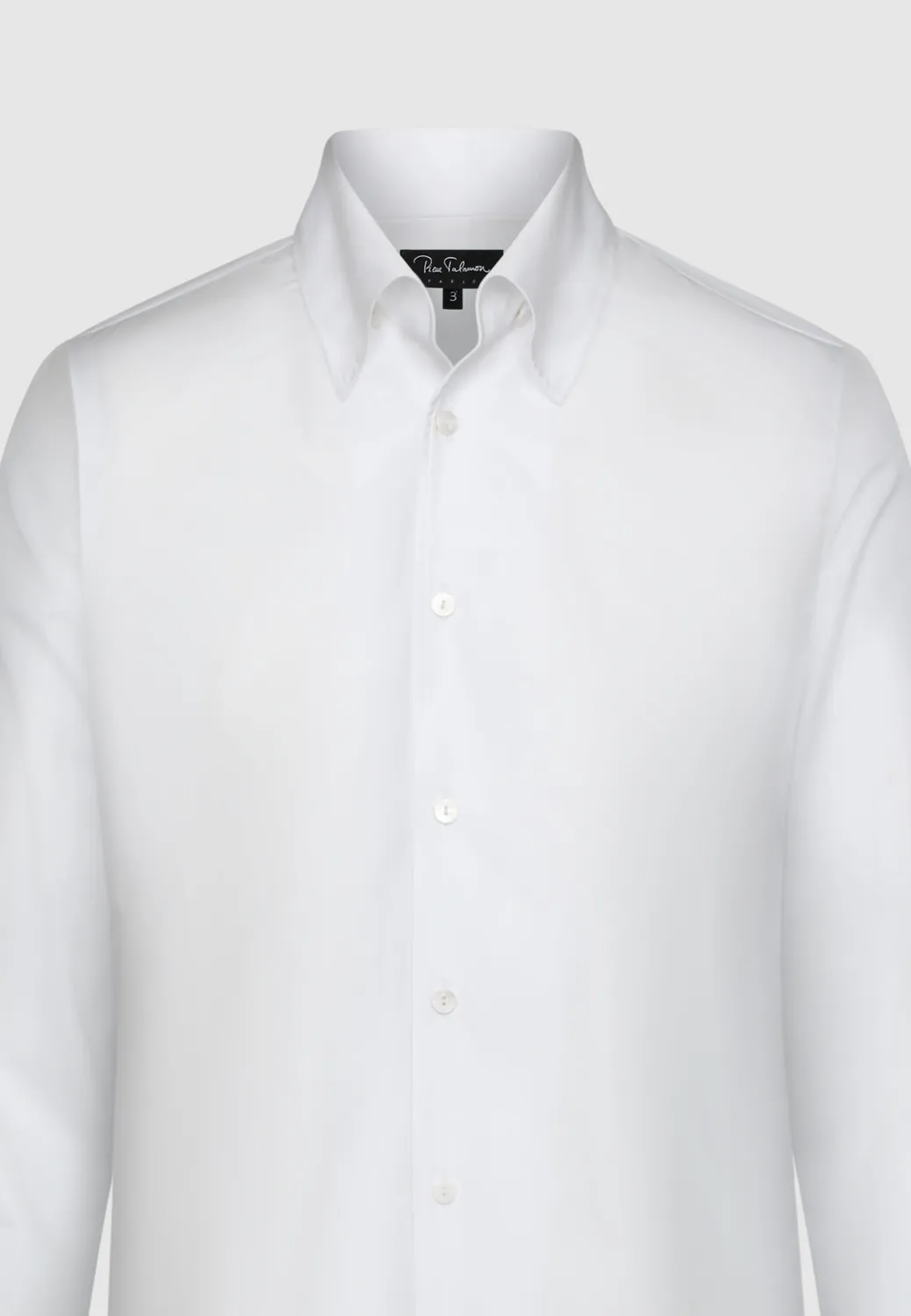 Pierre Talamon col haut chemise blanche coton popeline