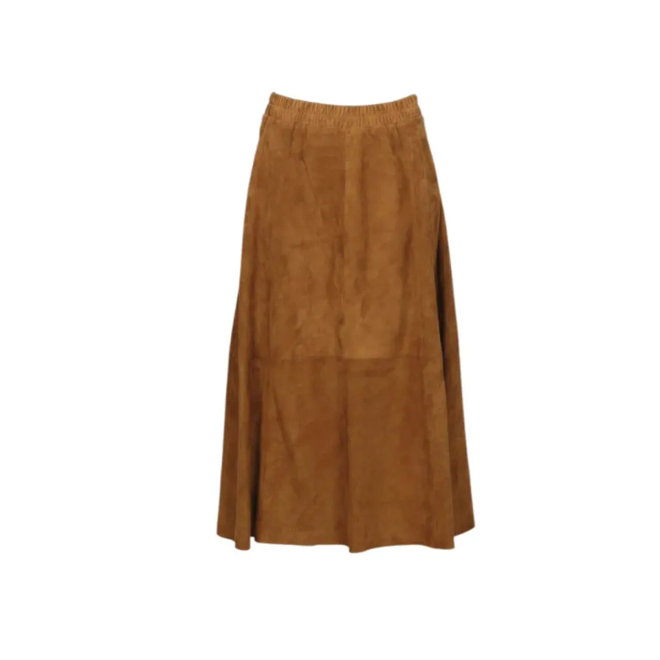 Oakwood Nahee 65186 jupe cuir velours marron clair
