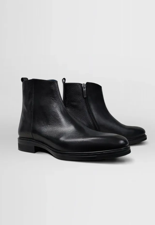 Pierre Talamon Bottines noires cuir ville