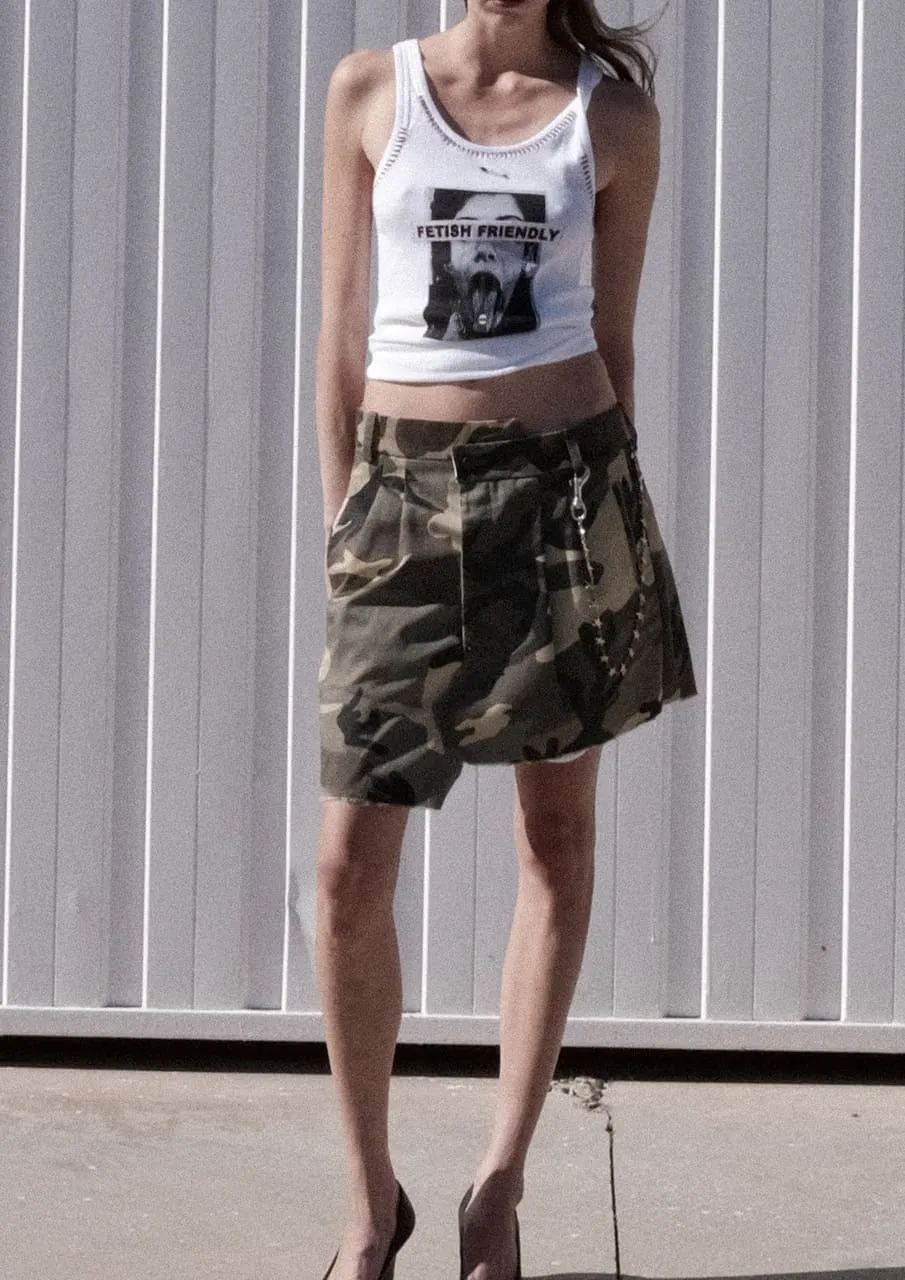 Paolo Leduc Domination Camuflaje mini jupe camouflage coton