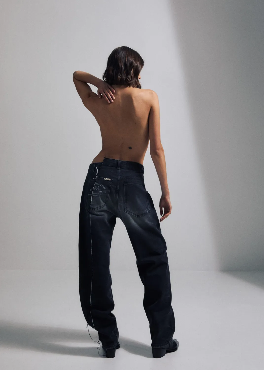 Paolo Leduc Shifted Couture jean denim noir long