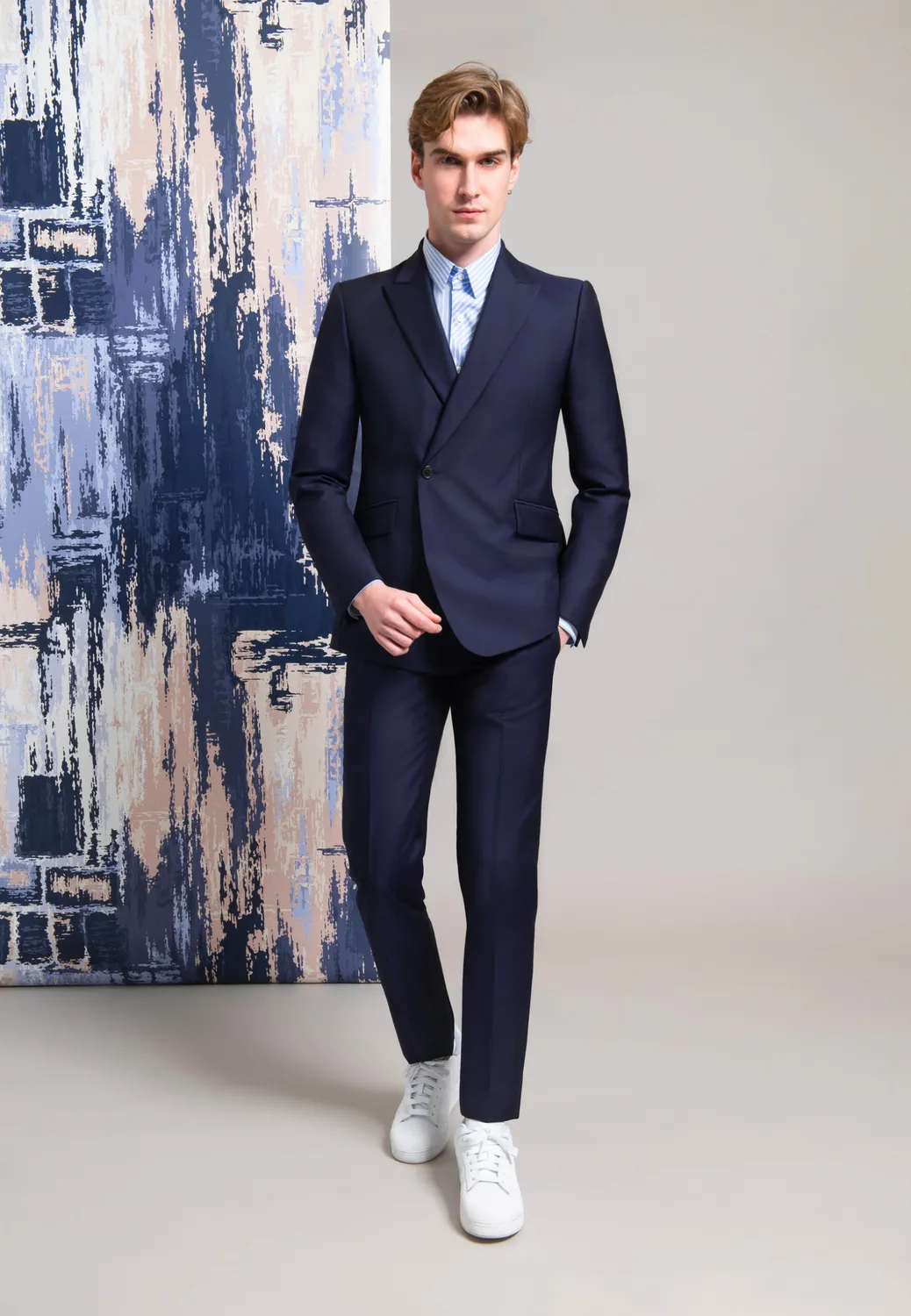Pierre Talamon costume croisé marine homme