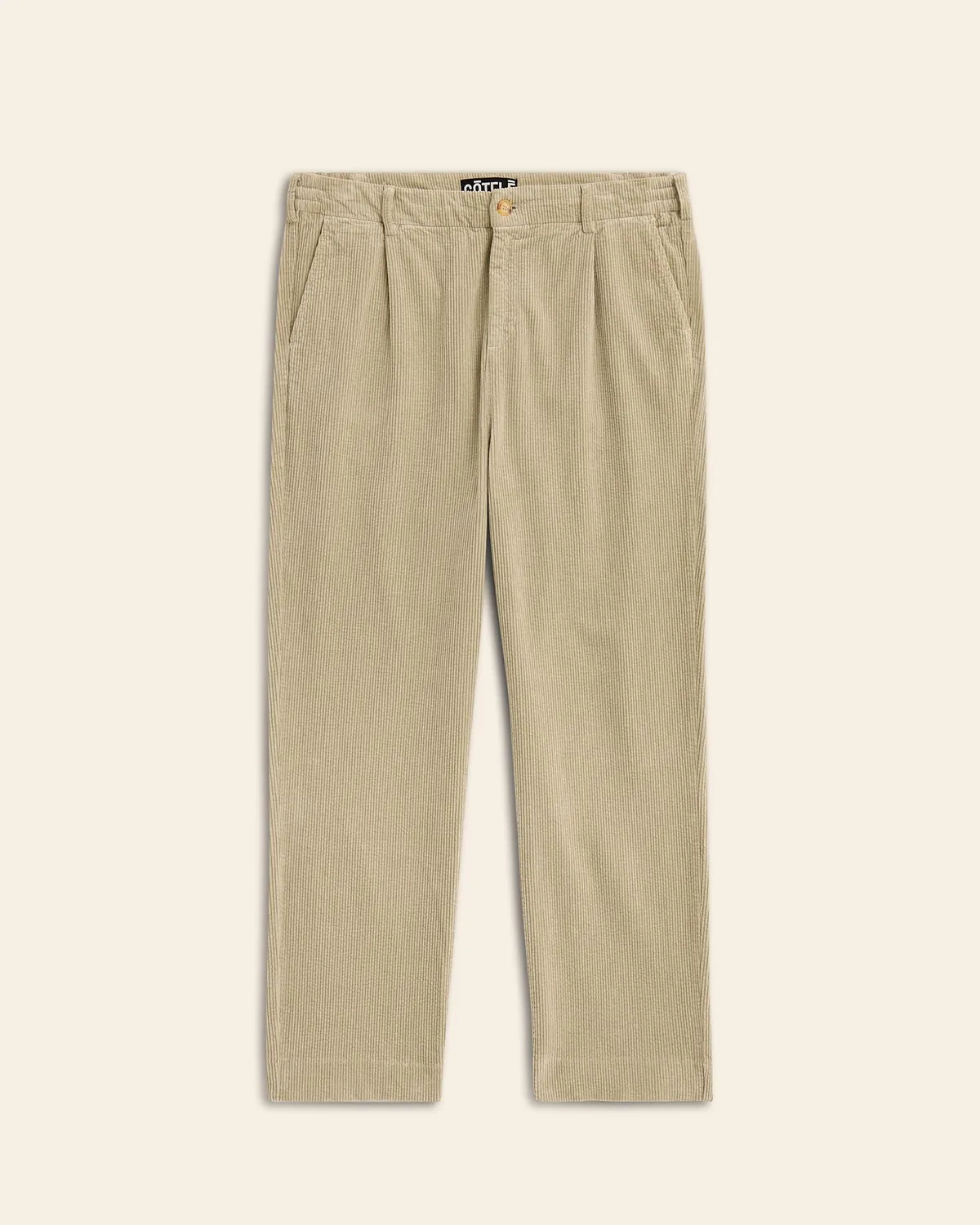Cotelé Paris Pince sauge pantalon velours coupe droite