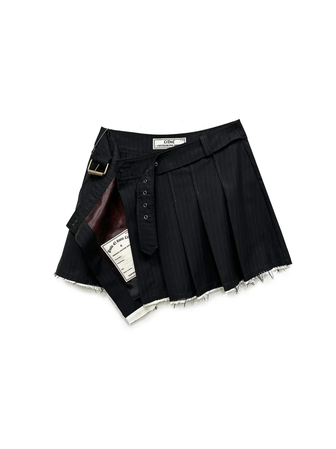 PAOLO LEDUC Mini Kilt jupe noire laine plissée