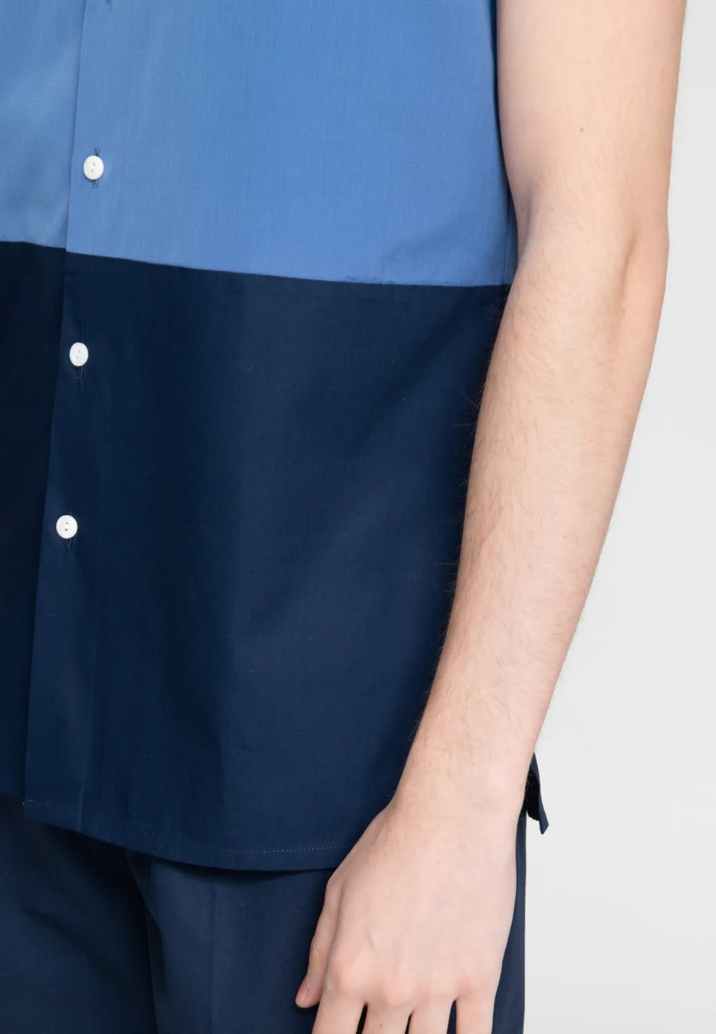Pierre Talamon chemise manches courtes bicolore