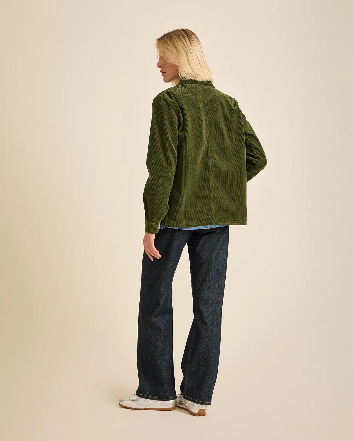 Cotelé Paris Worker vert olive veste coton bio