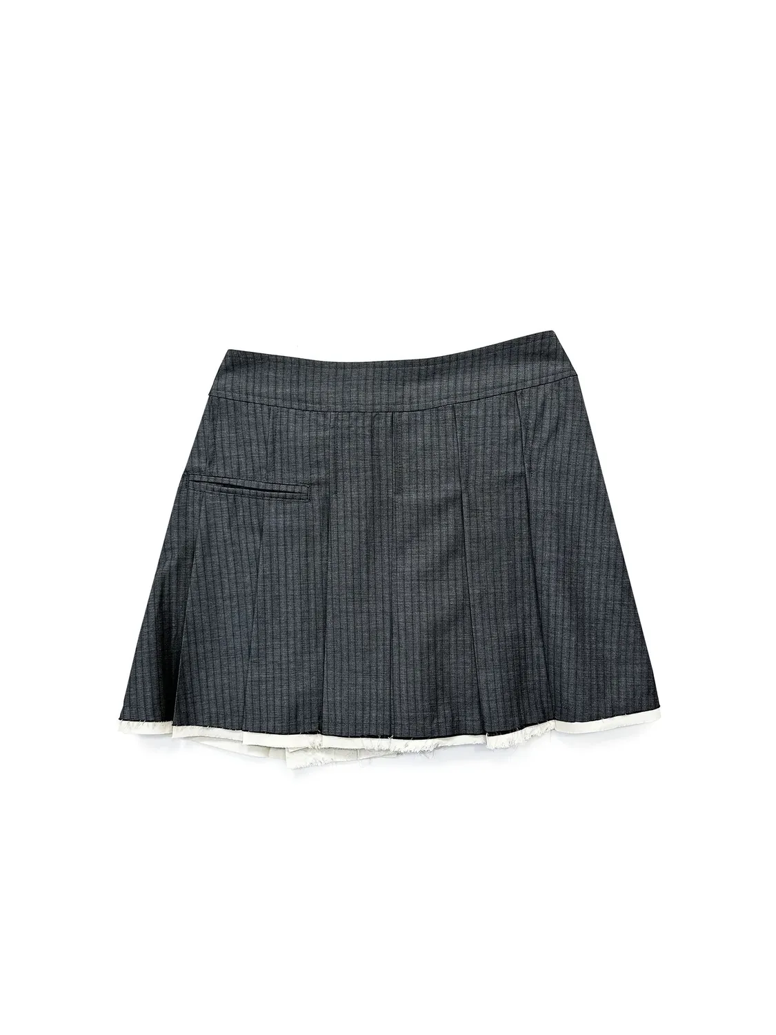Paolo Leduc Mini Kilt jupe grise laine plissée ajustable