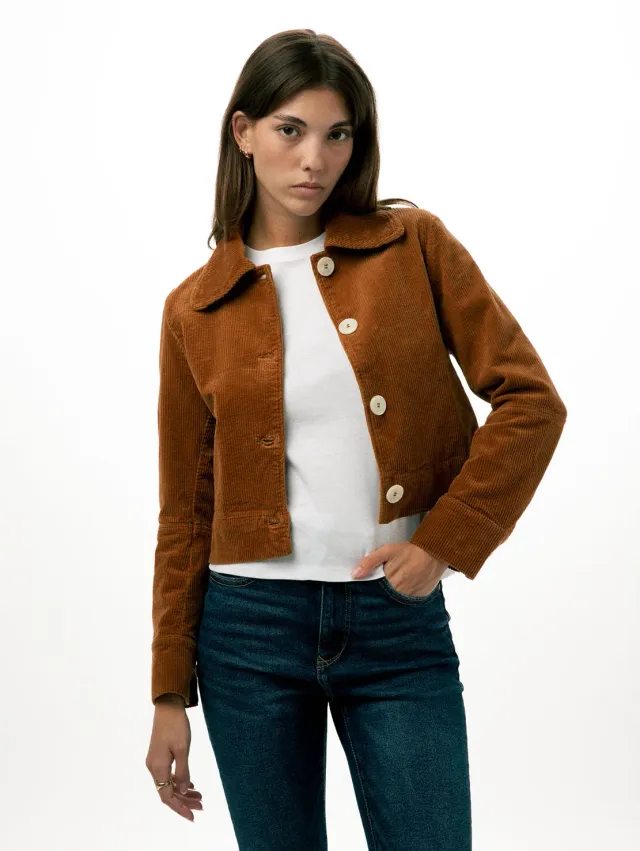 Cotelé Paris Daisy veste femme caramel velours côtelé