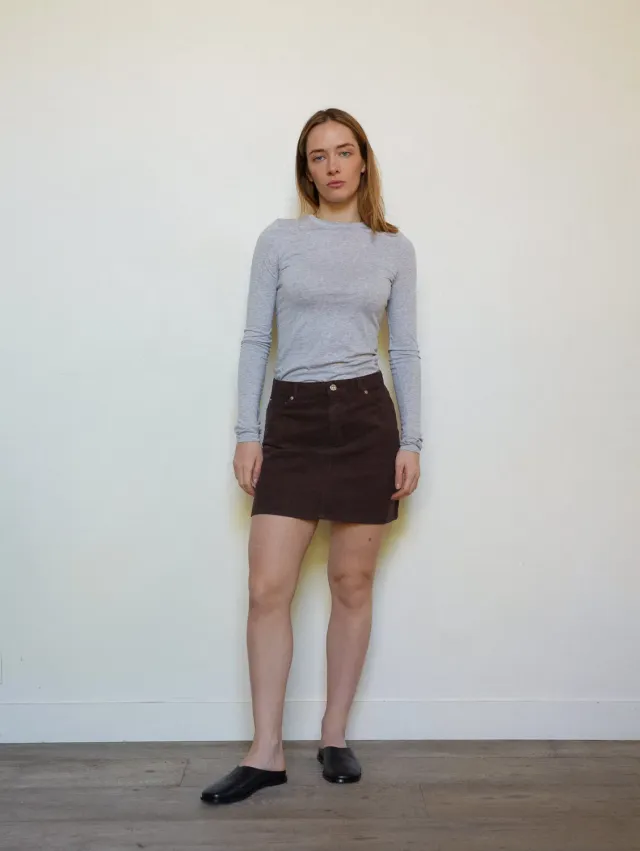 Cotelé Paris Tiny jupe chocolat velours coton bio