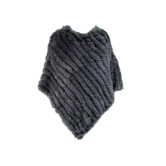 Oakwood Davos 56034 poncho gris foncé fourrure véritable