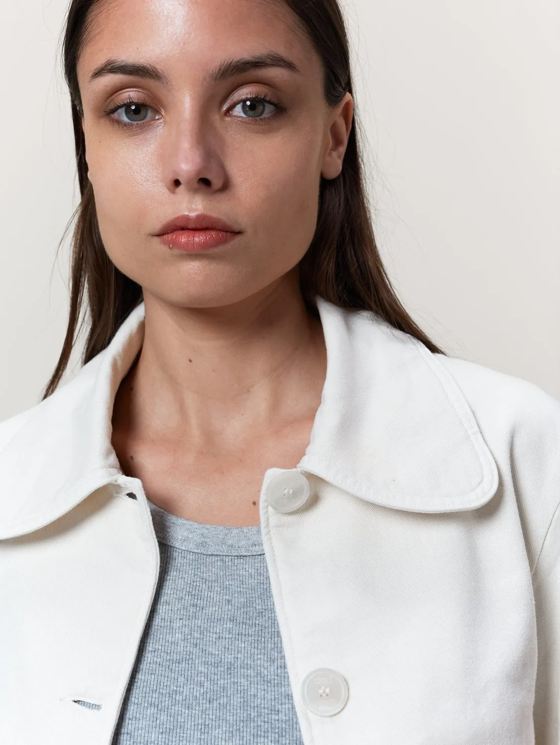 Cotelé Paris Veste Daisy Écru toile upcyclée