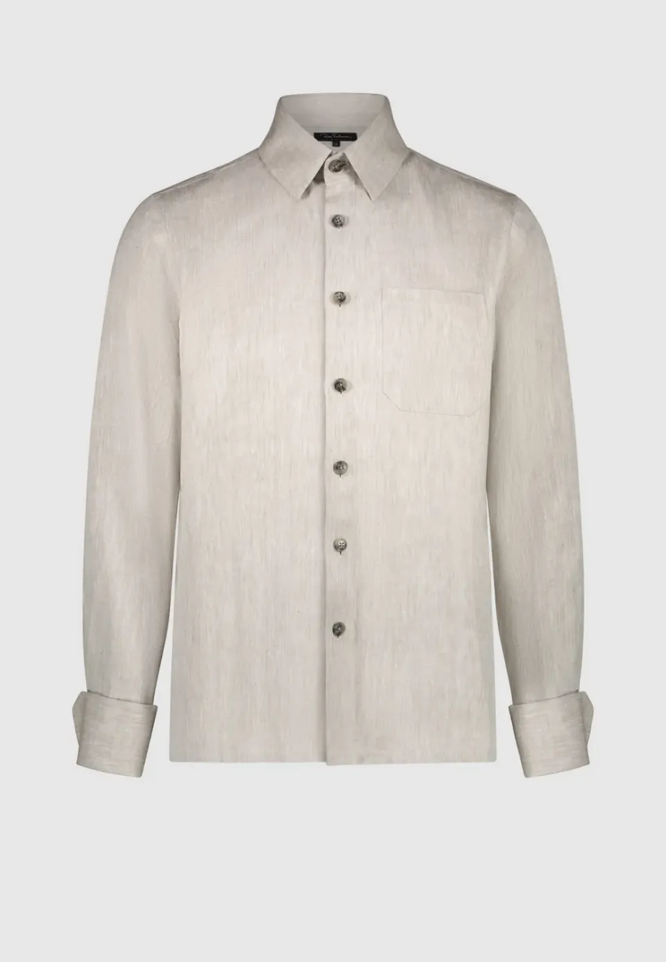 Pierre Talamon surchemise lin beige coupe droite