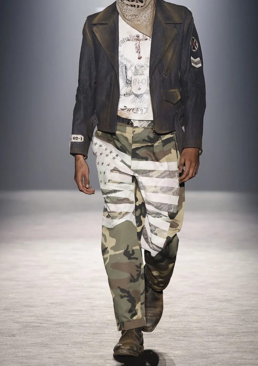 Paolo Leduc Camouflage pantalon tailleur coton camouflage