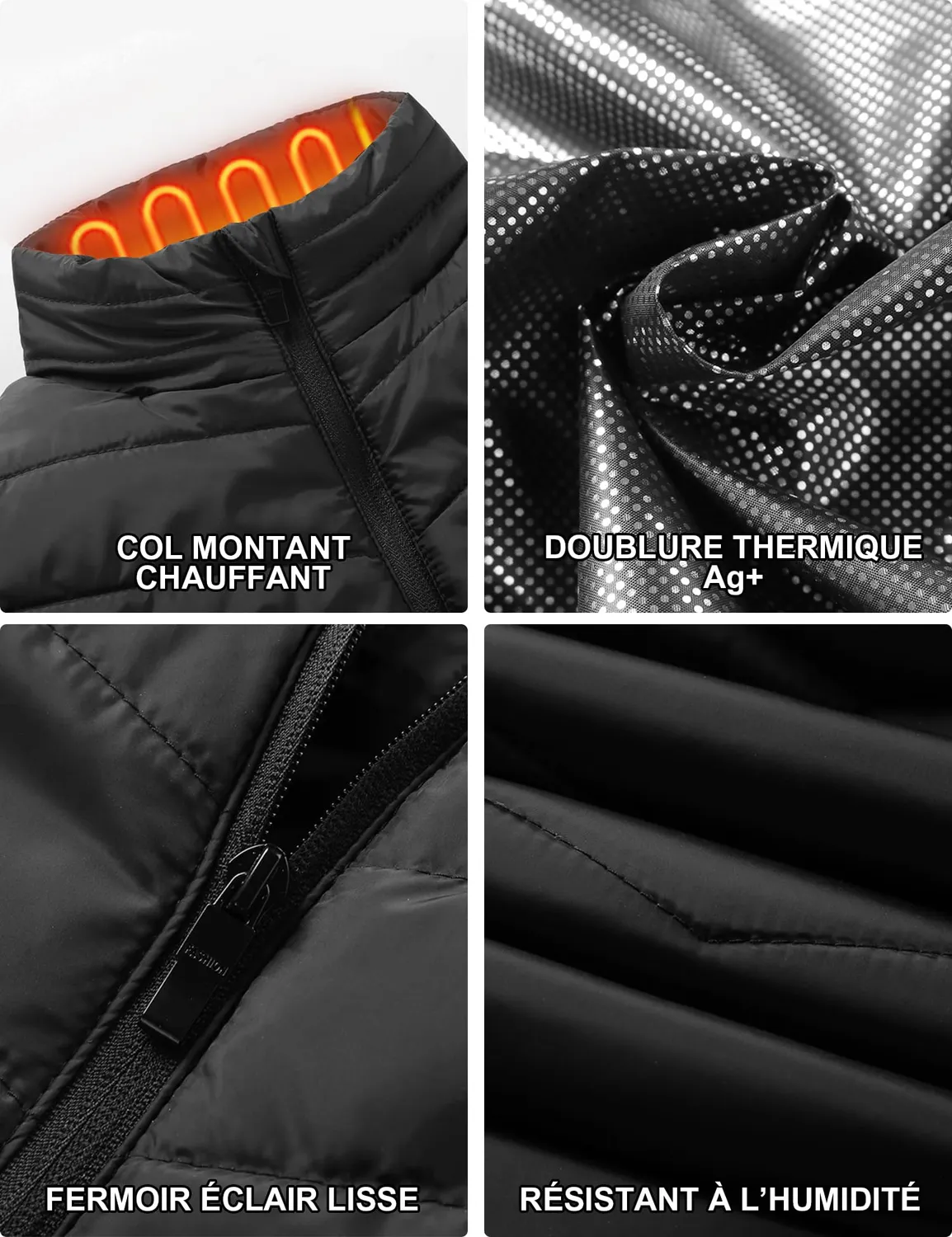 Vapesoon gilet chauffant 15 zones taille XL noir