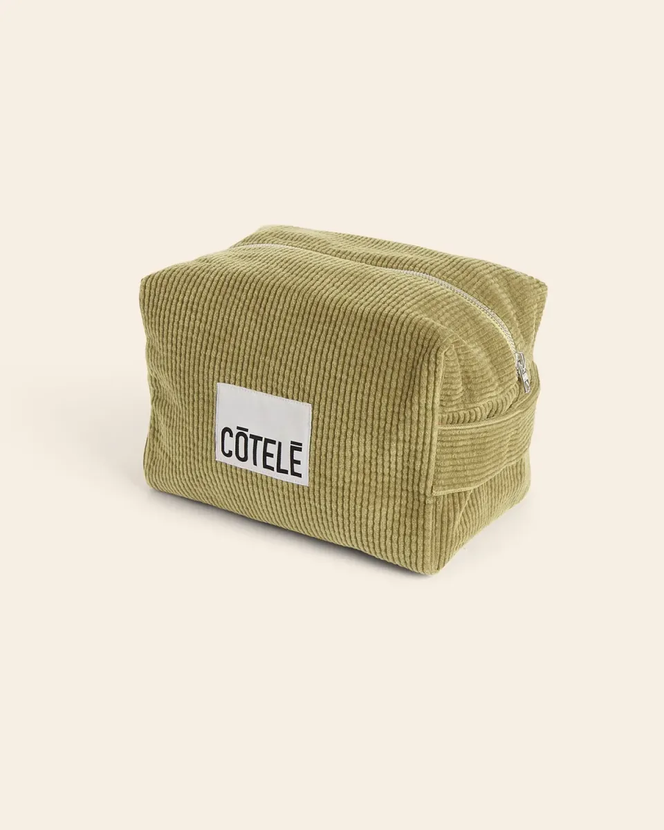 Cotelé Paris Trousse de Toilette XL Sauge velours