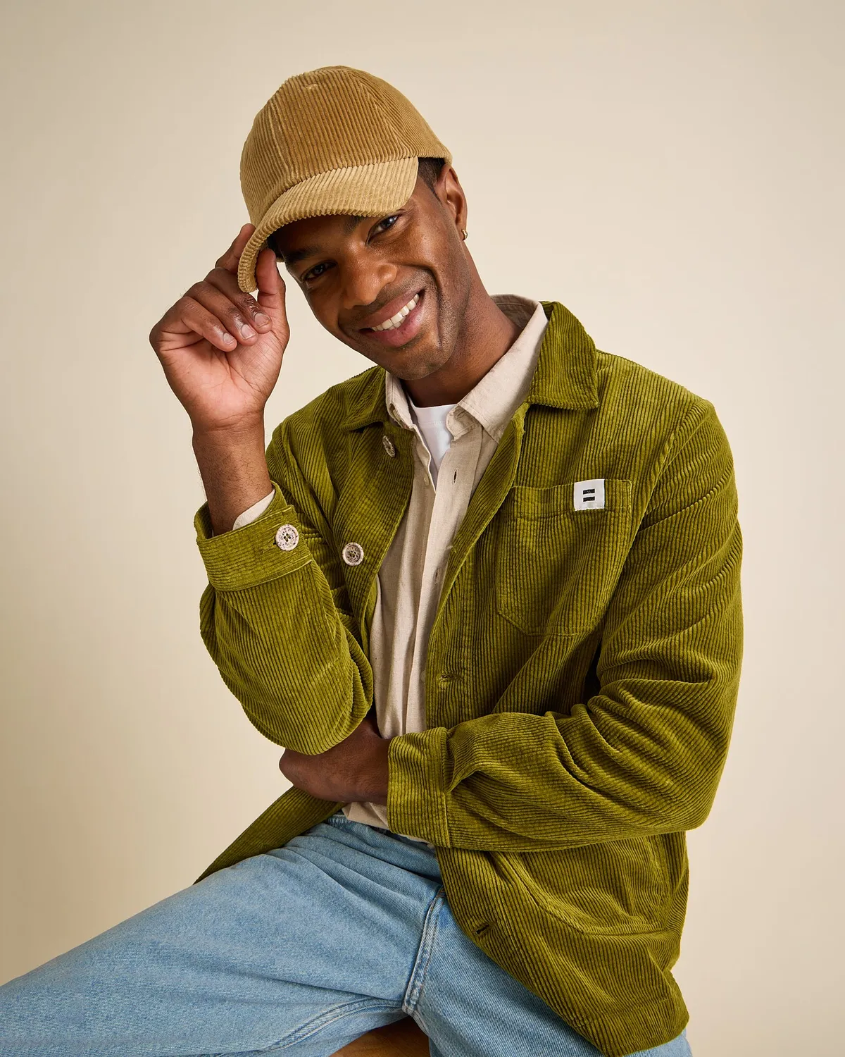 Cotelé Paris Côtelé brun doré casquette coton réglable