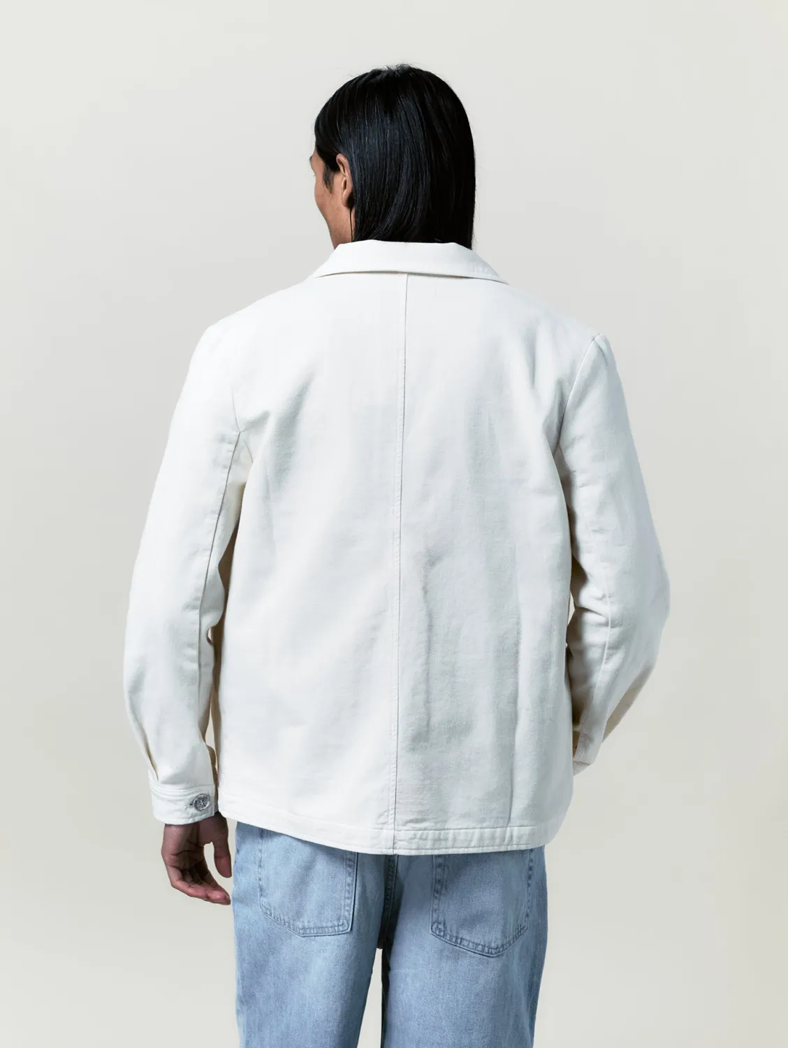 Cotelé Paris Worker veste écru toile upcyclée
