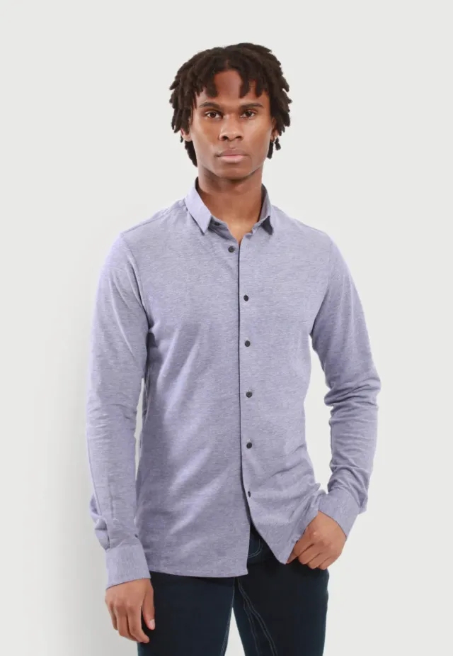 Pierre Talamon Jersey chemise bleue en jersey