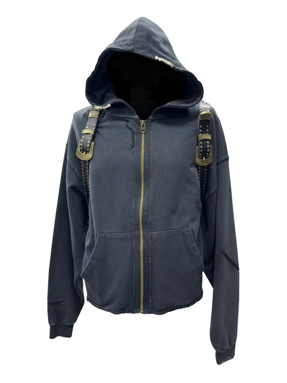 PAOLO LEDUC Parachute Kink hoodie noir sangles cloutées