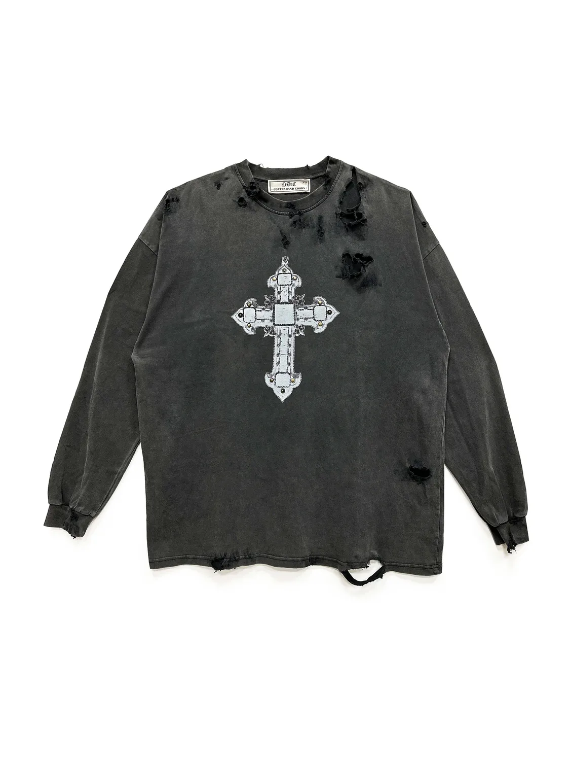 Paolo Leduc Gothic Cross t-shirt manches longues coton bio