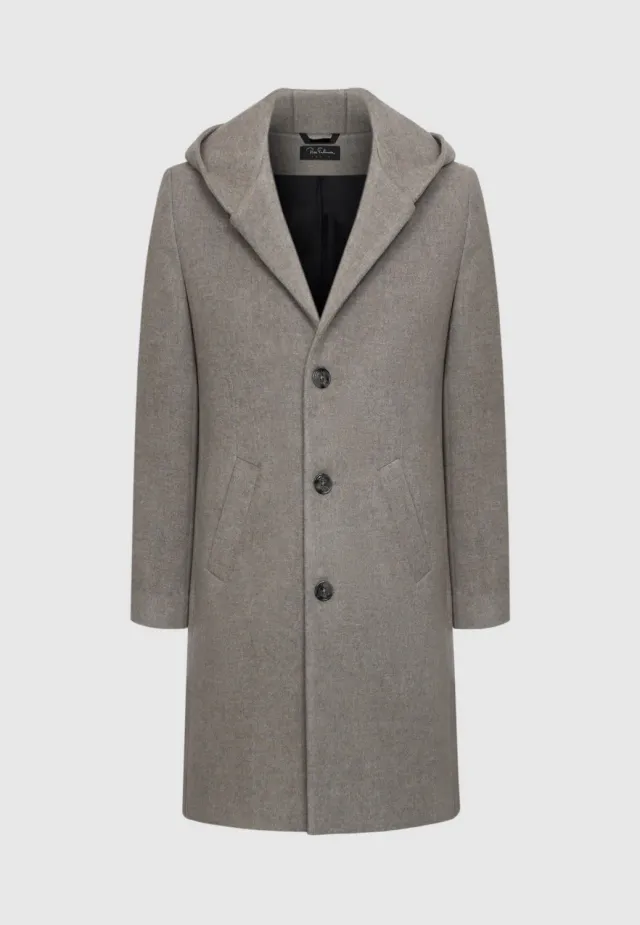 Pierre Talamon Hood manteau beige à capuche