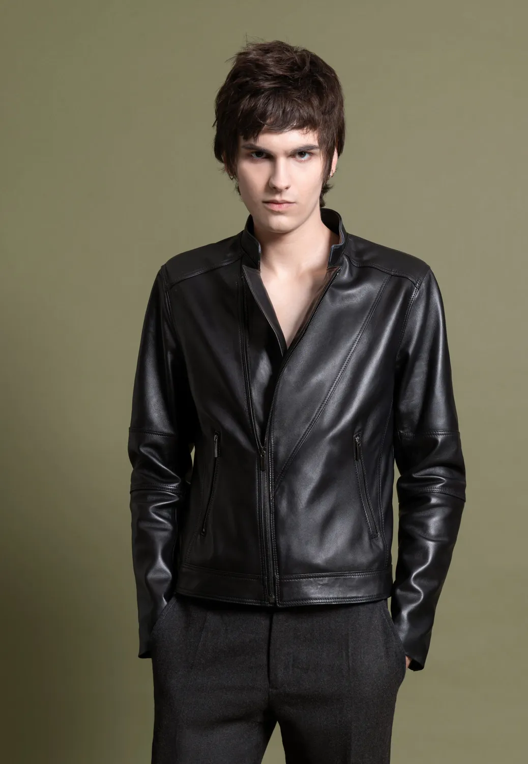 Pierre Talamon Perfecto blouson cuir noir homme