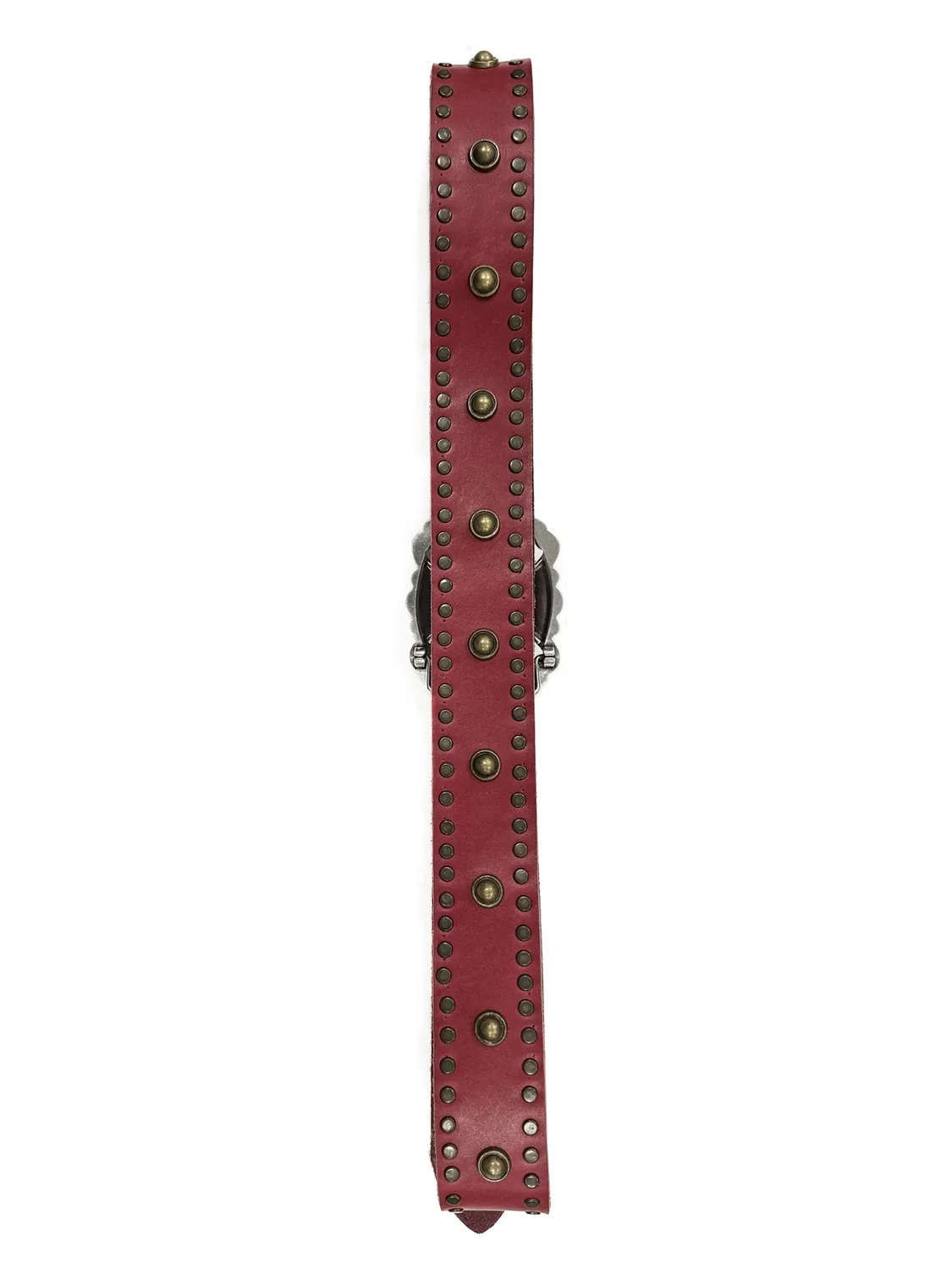 Paolo Leduc Fetish ceinture cuir rouge cloutée