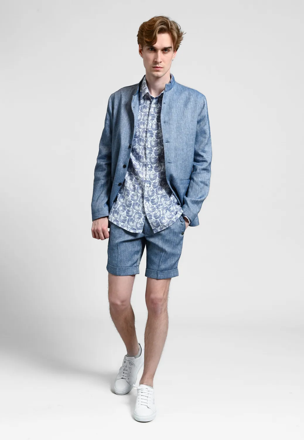 Pierre Talamon Xavier bermuda saphir homme coupe droite