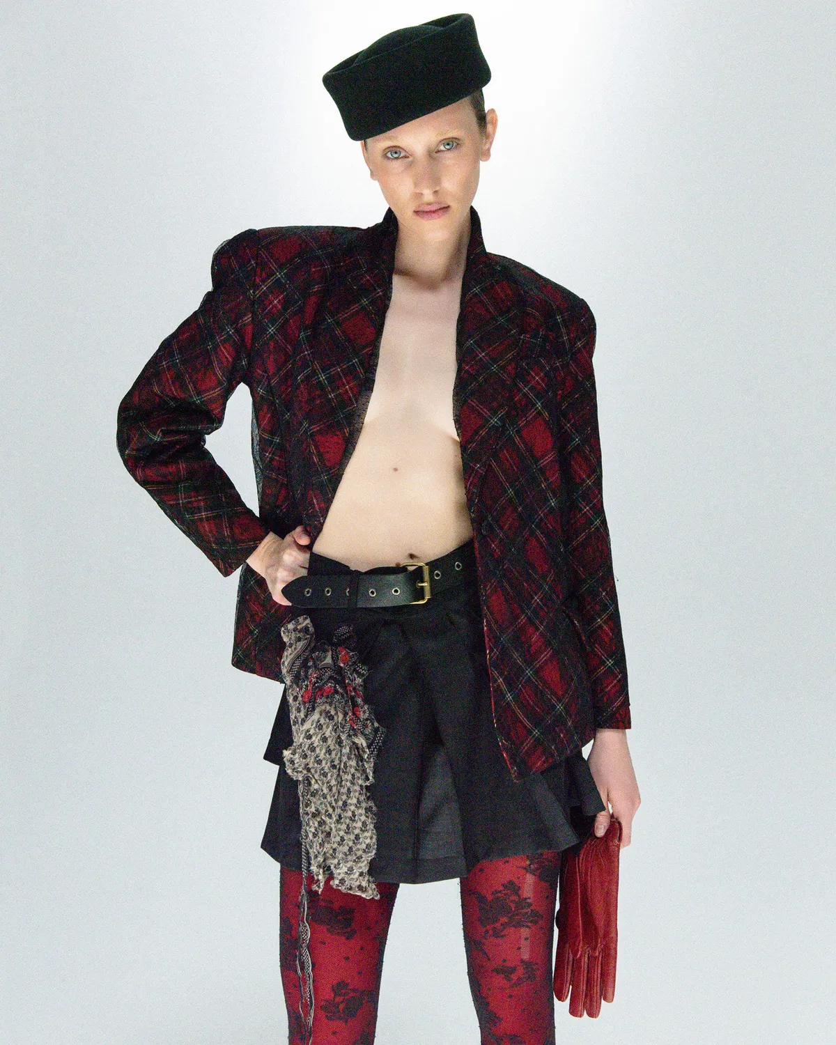 Paolo Leduc Hybrid mini kilt jupe plissée noire