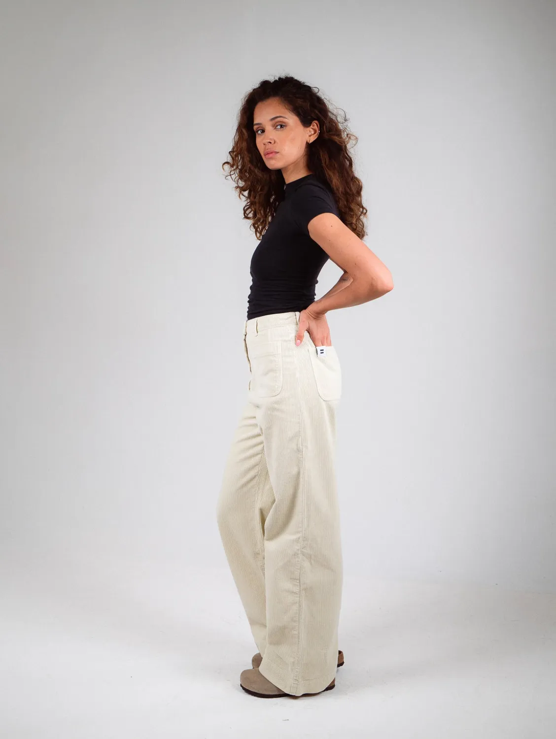 Cotelé Paris Jane Silver Green pantalon velours