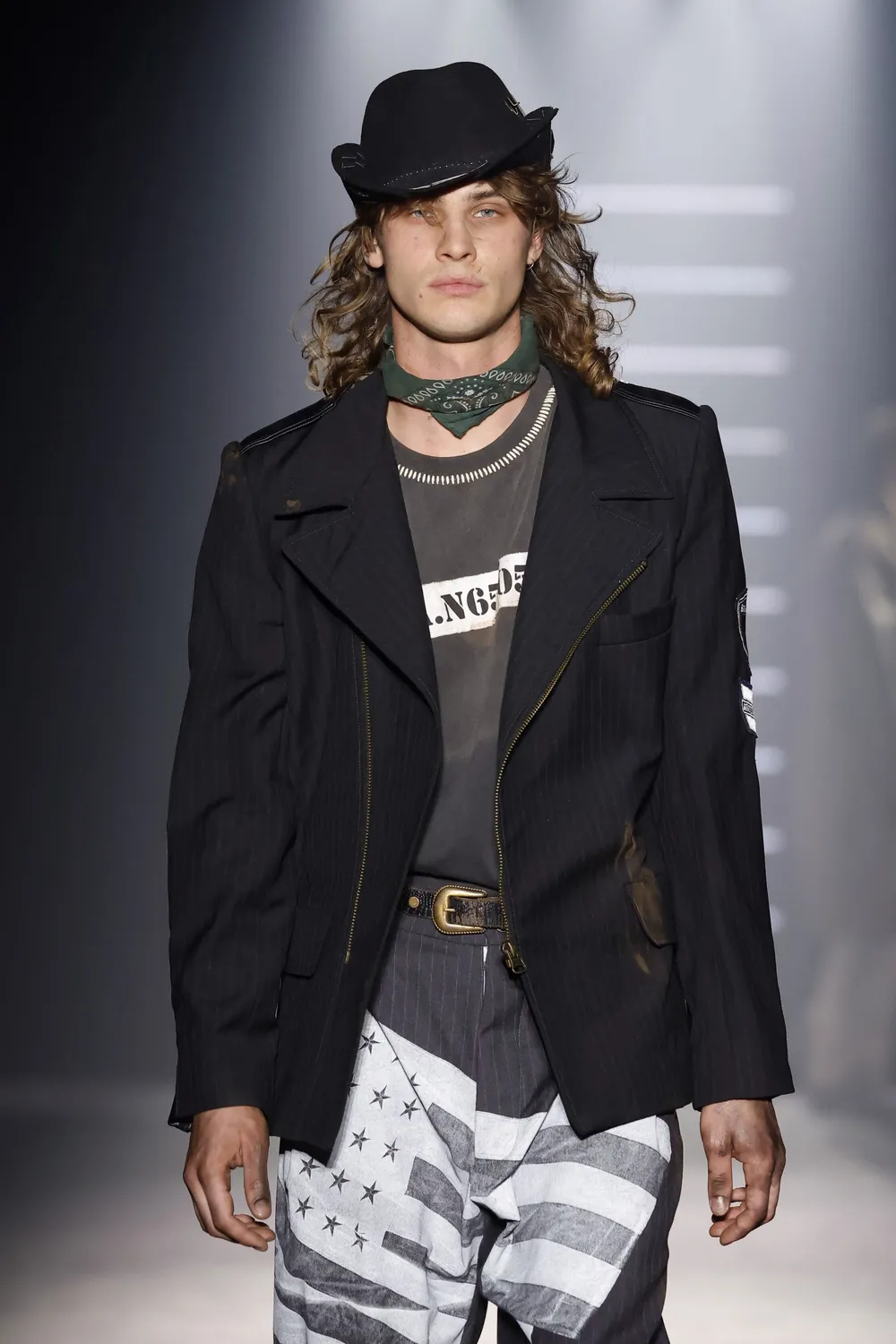 Paolo Leduc Lost Flag pantalon tailleur laine rayures
