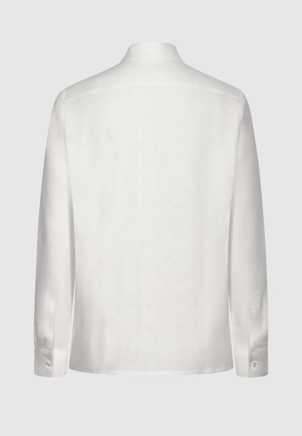 Pierre Talamon chemise lin blanc col montant droite