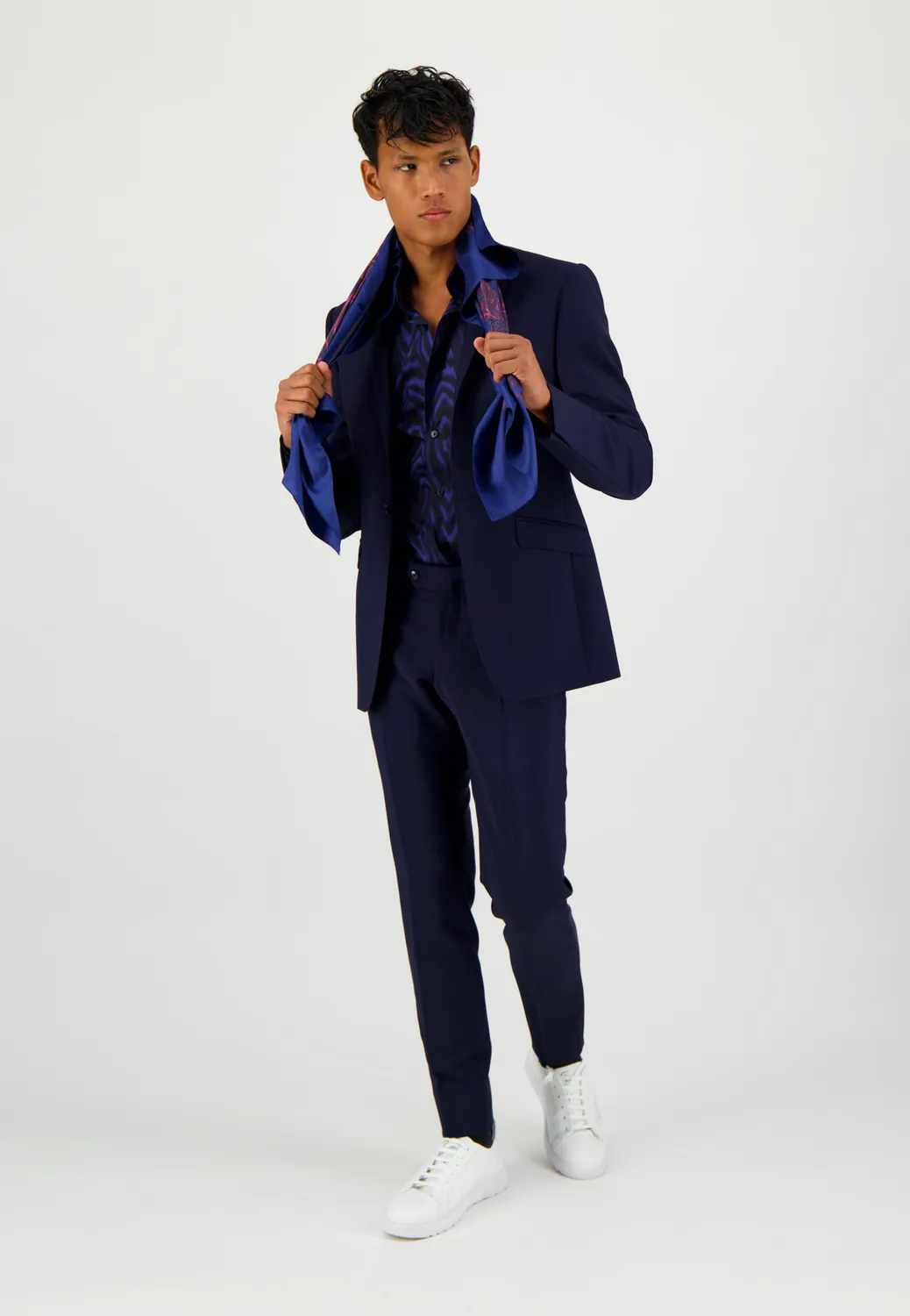 Pierre Talamon moirée chemise bleue effet moiré
