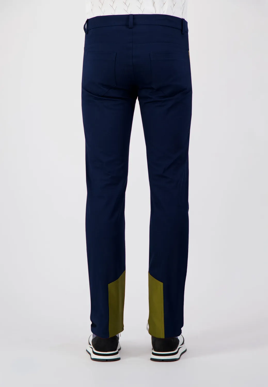 Pierre Talamon Yoke pantalon bleu vert coupe droite